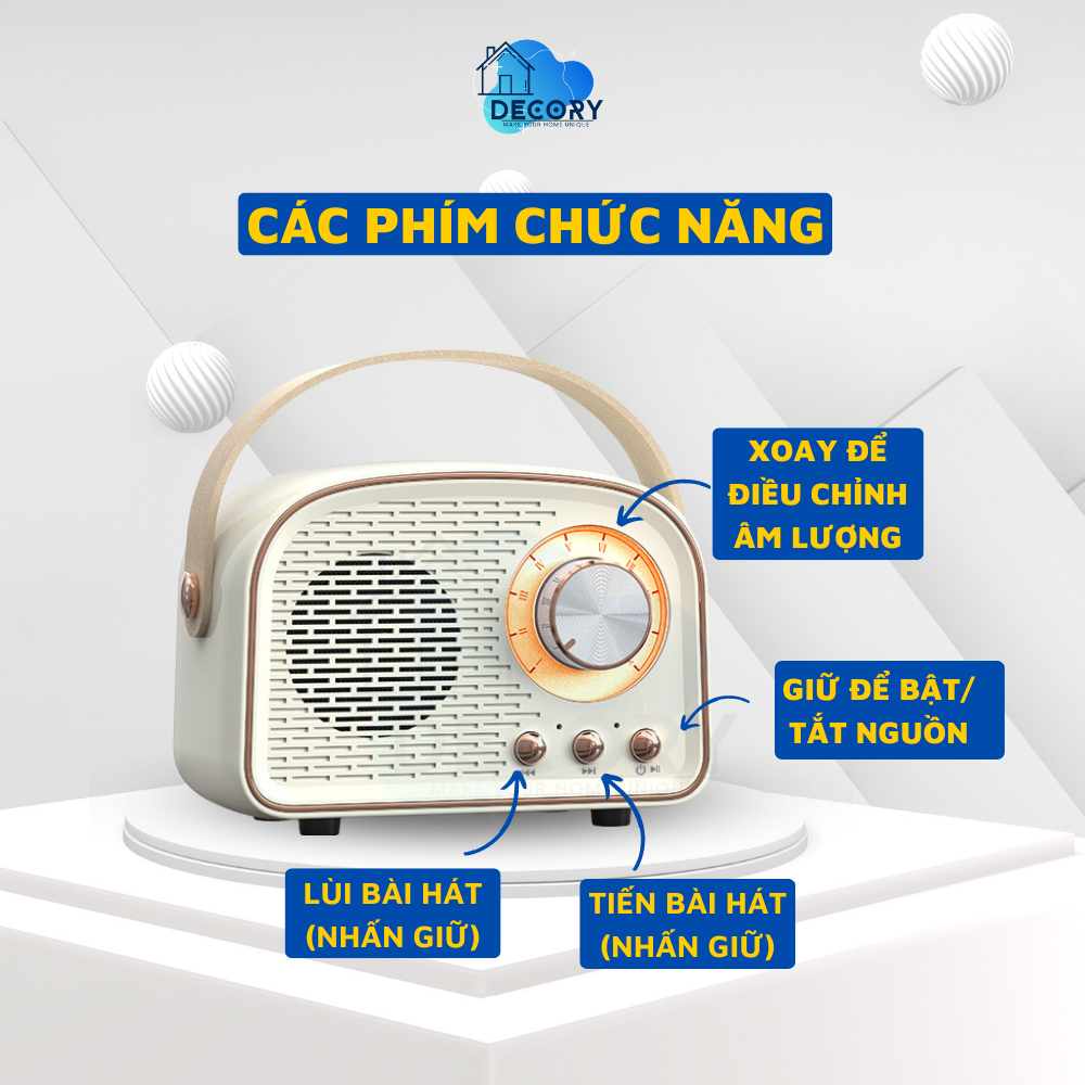 Loa bluetooth phong cách cổ điển độc đáo