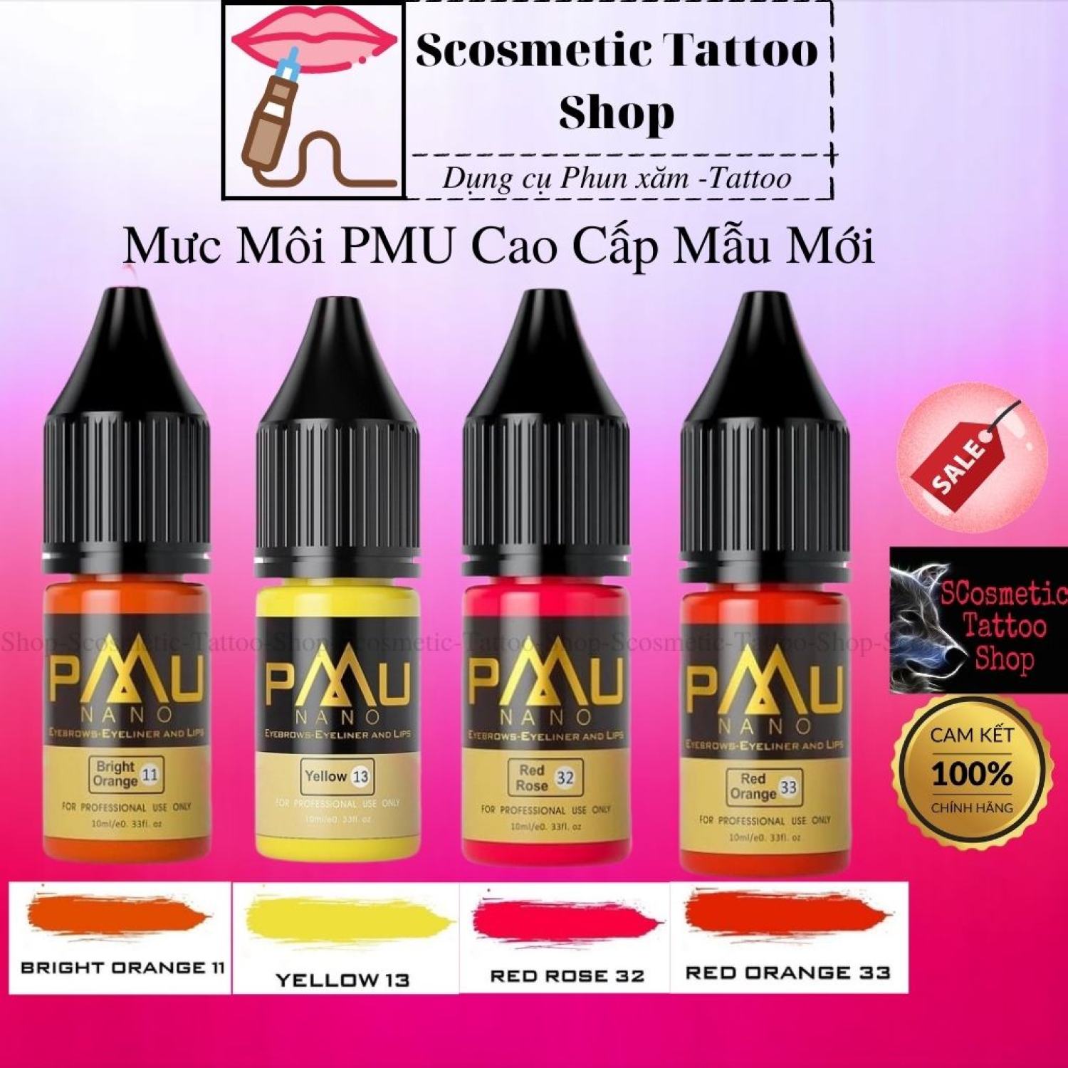 [CHÍNH HÃNG] Mực Nano PMU Cao Cấp Phun Xăm Mày Môi Mí-10ml