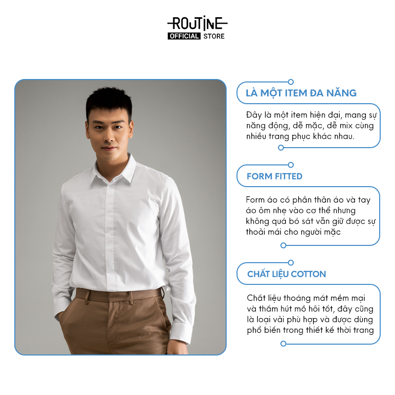 Áo sơ mi tay dài. Fitted - Routine 10F21SHL003CR2