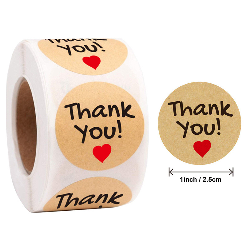 Cuộn 500 Sticker Dán Thank you - Tem Cảm Ơn Siêu Dễ Thương
