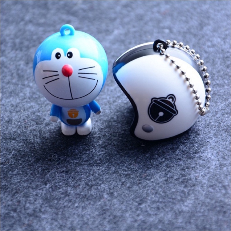 Móc khoá doremon đội nón bảo hiểm cute EDC simple