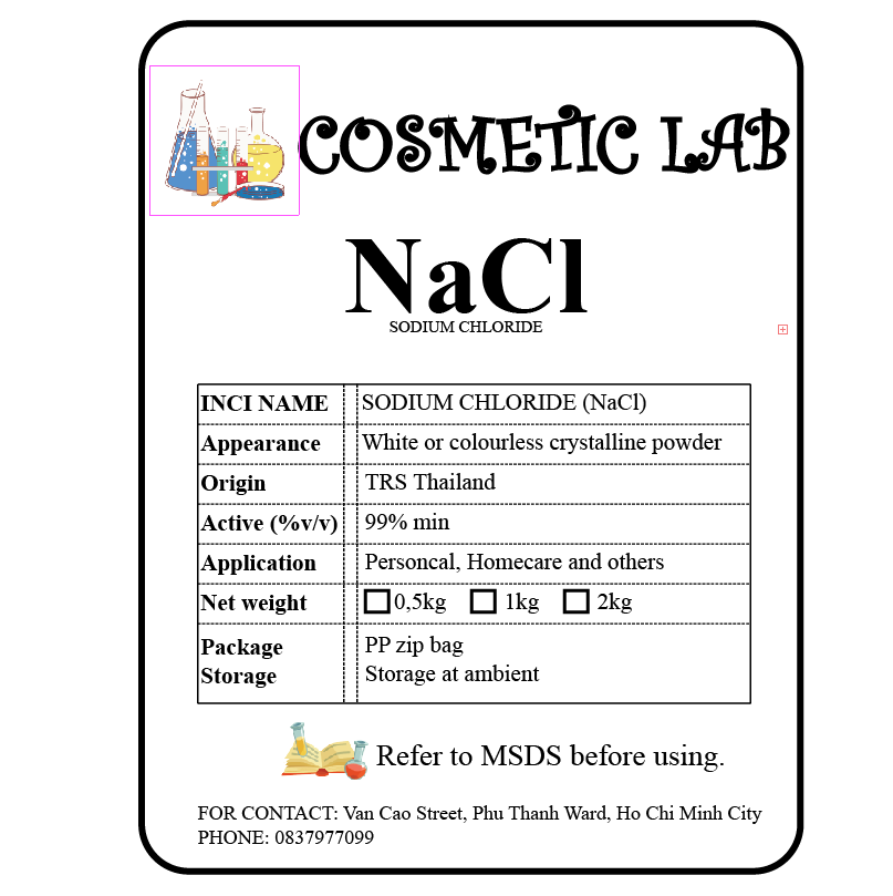 Muối tinh khiết NaCl Thái Lan (Sodium Chloride)