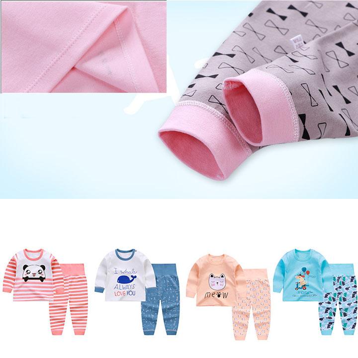 Bộ quần áo trẻ em cạp cao giữ ấm bụng