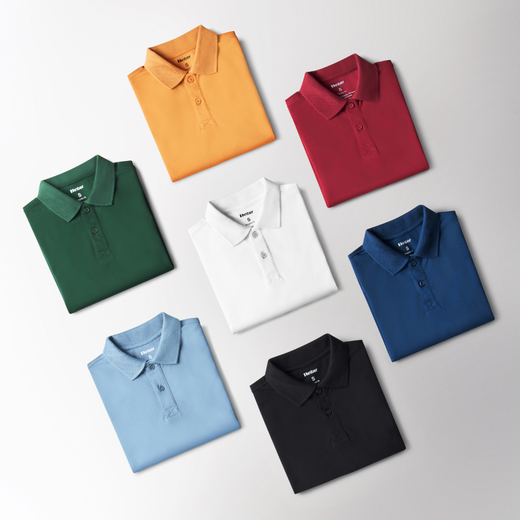 Áo polo nam Dinter basic, chất liệu CVC Premium, màu White, dáng Regular, co giãn, thoải mái