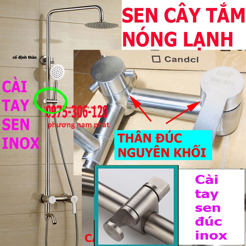 [HCM][NƯỚC MẠNH GIÁ SỈ] Bộ Sen Cây Tắm Đứng Nóng Lạnh INOX 304 N1006 Fotar SEN CÂY TRÒN Bộ sản phẩm gồm:1 củ sen 1 tay sen 1 bát sen 1 ống đứng 1 dây dẫn nước và các đầu ốc đi kèm. Sản phẩm đã đầy đủ khách chỉ việc lắp đặt