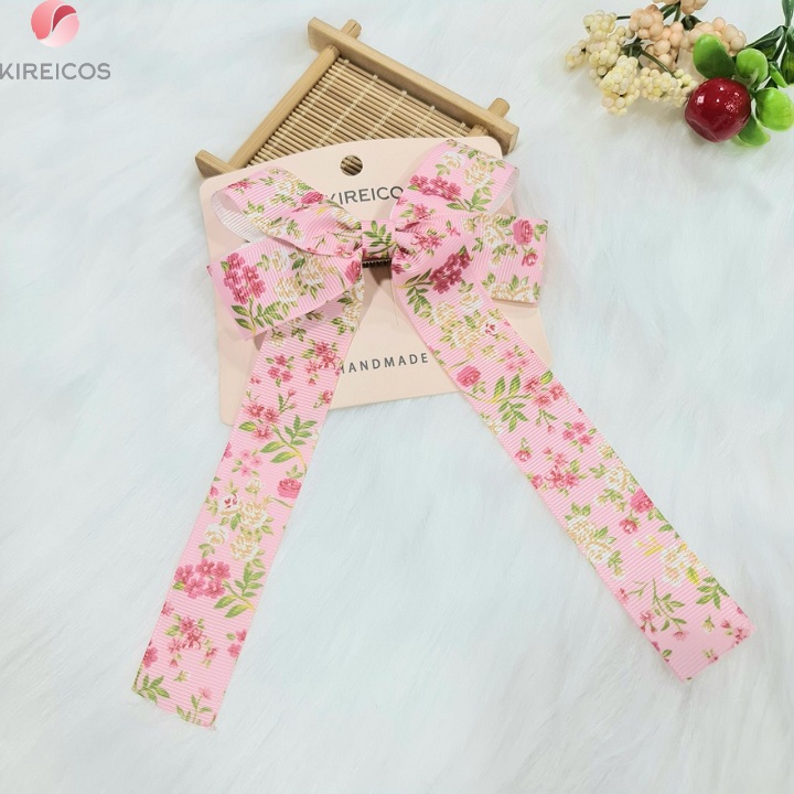 [HCM]Kẹp Nơ Ruyban In Hình Nhiều Mẫu Siêu Xinh