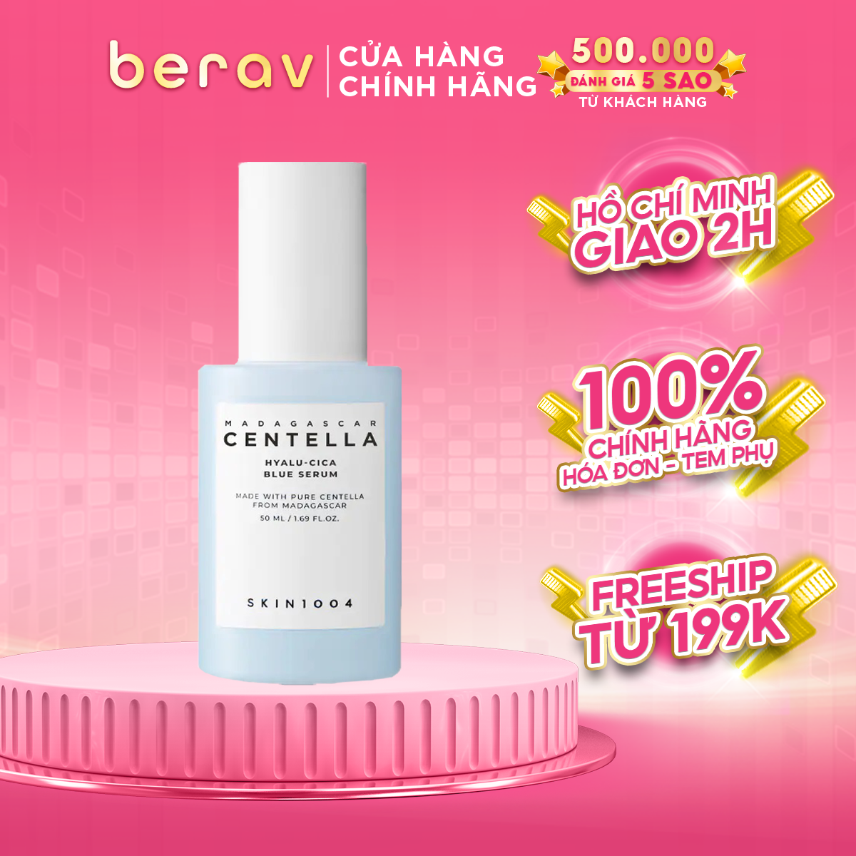 Tinh Chất Cấp Ẩm, Dưỡng Trắng Da, Giảm Mụn Skin1004 Hyalu Cica  Rau Má Madagascar Centella Blue Hyalu-cica Serum 50ml