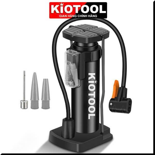 Bơm xe máy xe đạp nhỏ gọn kiotool đầu van đa năng