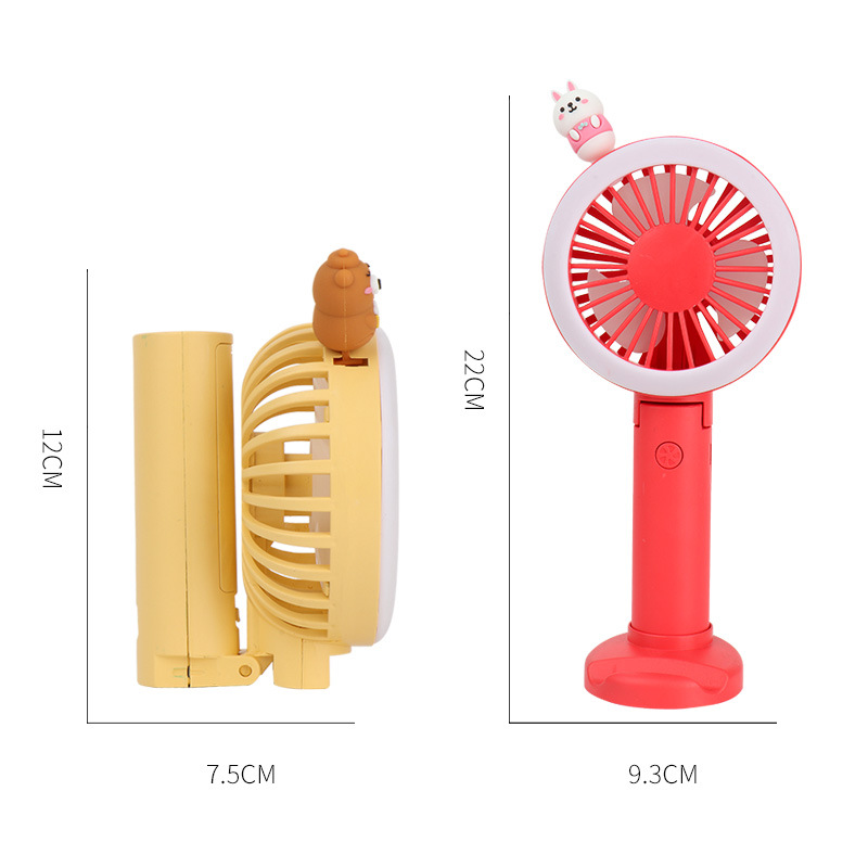 [HCM]Quạt Mini Cầm Tay Có Đèn Led Viền Quanh