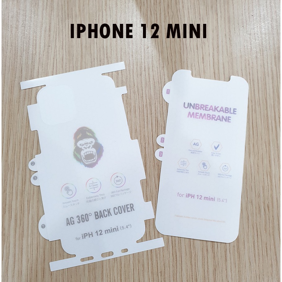 Bộ miếng dán PPF nhám chống xước iPhone 12 Mini