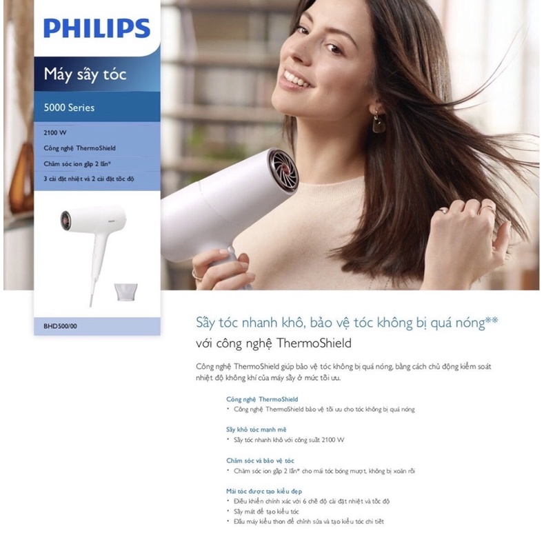 Máy sấy tóc Philips BHD500/00 - Hàng chính hãng