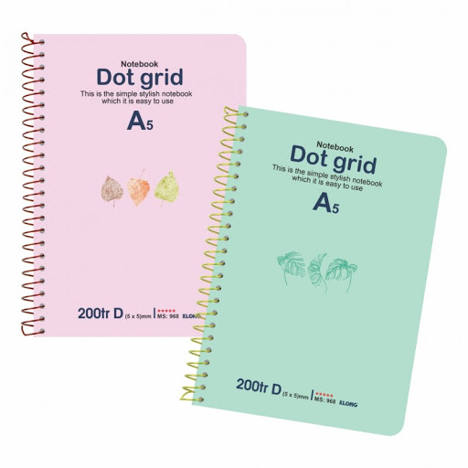 Sổ lò xo đơn ruột chấm Dot Grid A5 - 200 trang; MS 968