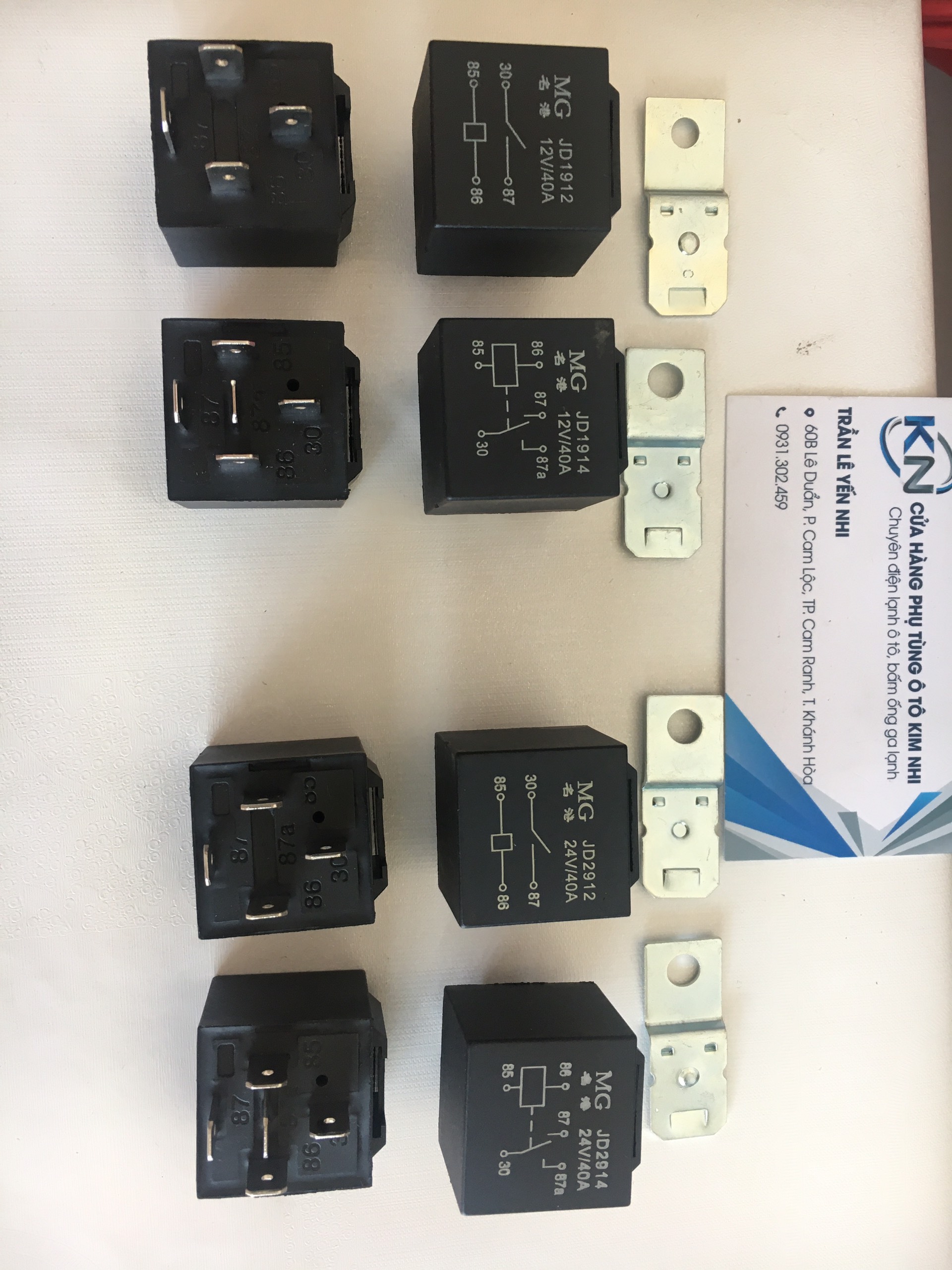 RELAY (ROLE) MG JD1912 24V 40A 4 CHÂN có giá đỡ