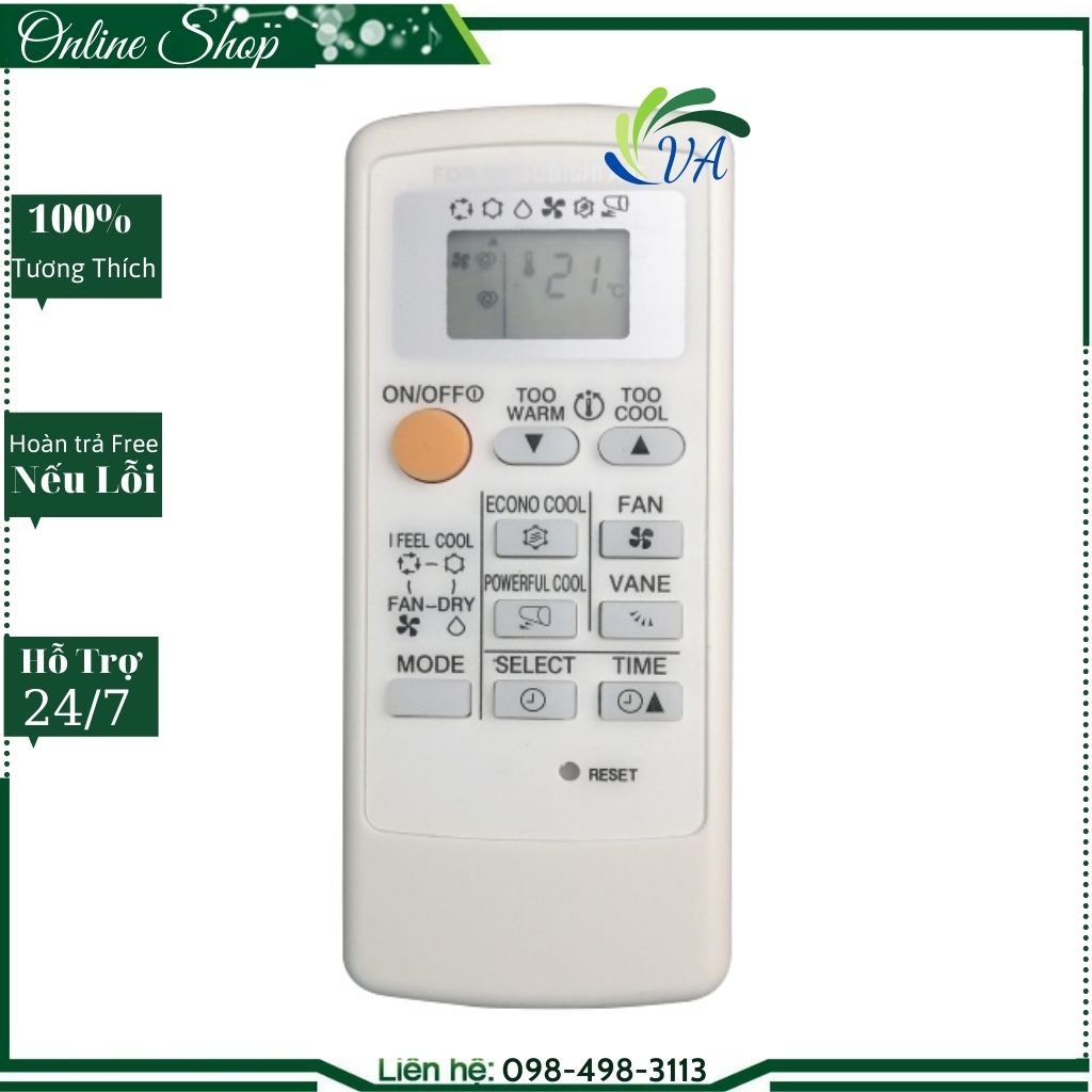 Remote Máy Lạnh Mitsubishi Inverter MP08B Bảo Hành Đổi Mới