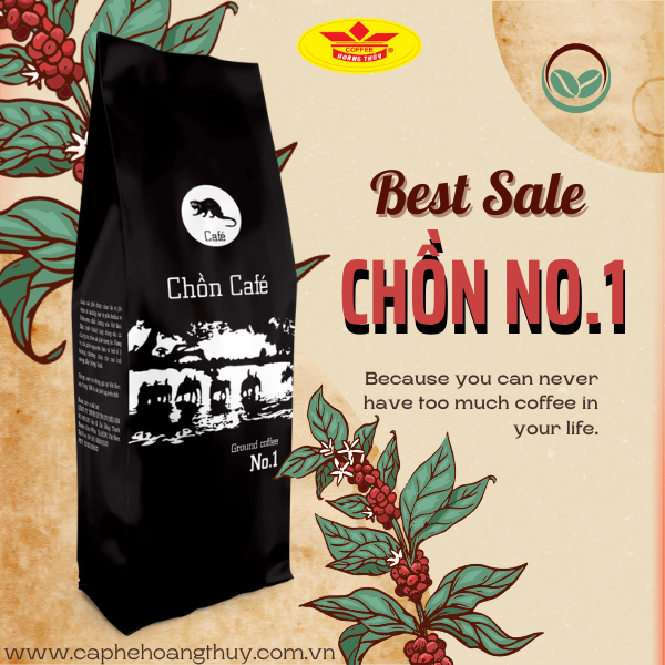 Cà phê bột pha phin - Chồn café No.1- Đắng đậm, thơm, béo, chuyên pha cà phê đen (500gr)