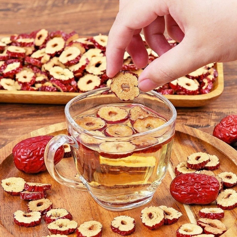 Táo đỏ thái lát sấy khô túi lớn loại 1kg - Tấn Phát - Hàng sạch chất lượng cao