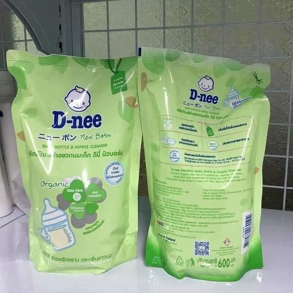 Nước rửa bình sữa dnee thái lan organic chai 500ml/túi 600ml