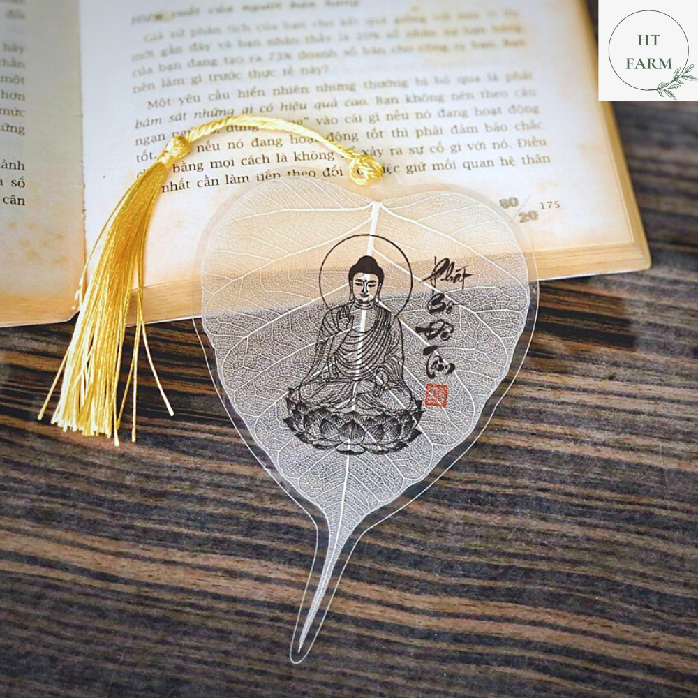 Lá Bồ Đề Bình An - Hình Đức Phật Thích Ca, Phát Bồ Đề Tâm (Cầu Bình An – May mắn, Hàng loại 1)