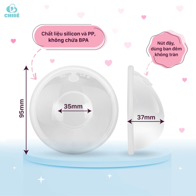 set 2 cốc hứng sữa CHIBÉ babymall.vn