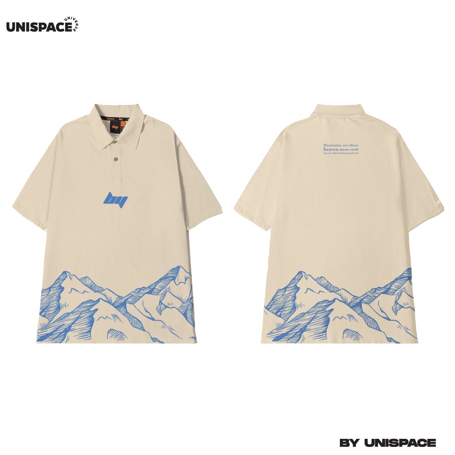 Áo polo local brand By Unispace tay lỡ form rộng unisex nam nữ cotton