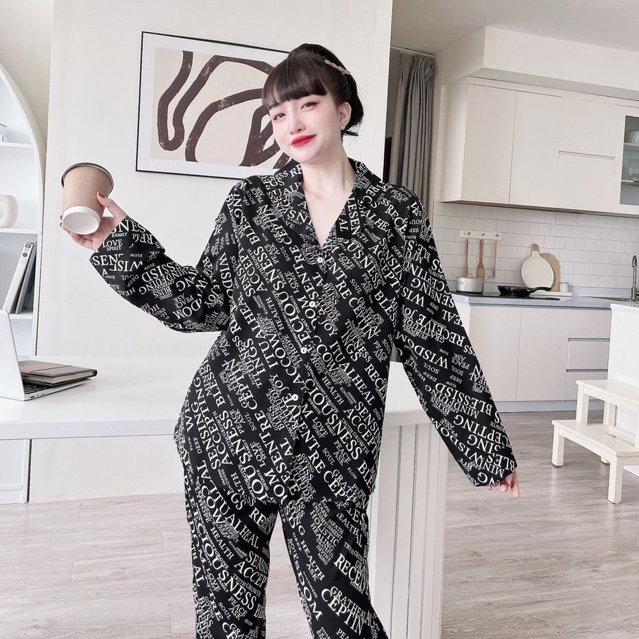 Đồ bộ nữ bigsize quần dài áo dài mặc nhà mùa hè chất lụa mango mềm mát sang chảnh