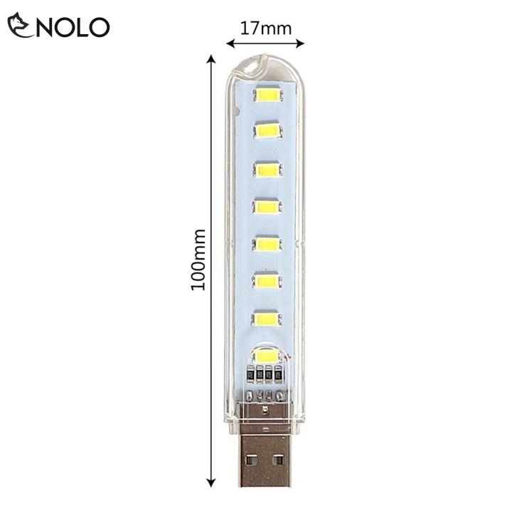 Combo 2 Đèn Led 8 Bóng Siêu Sáng Cắm Dùng Nguồn USB Công Suất 1,4W