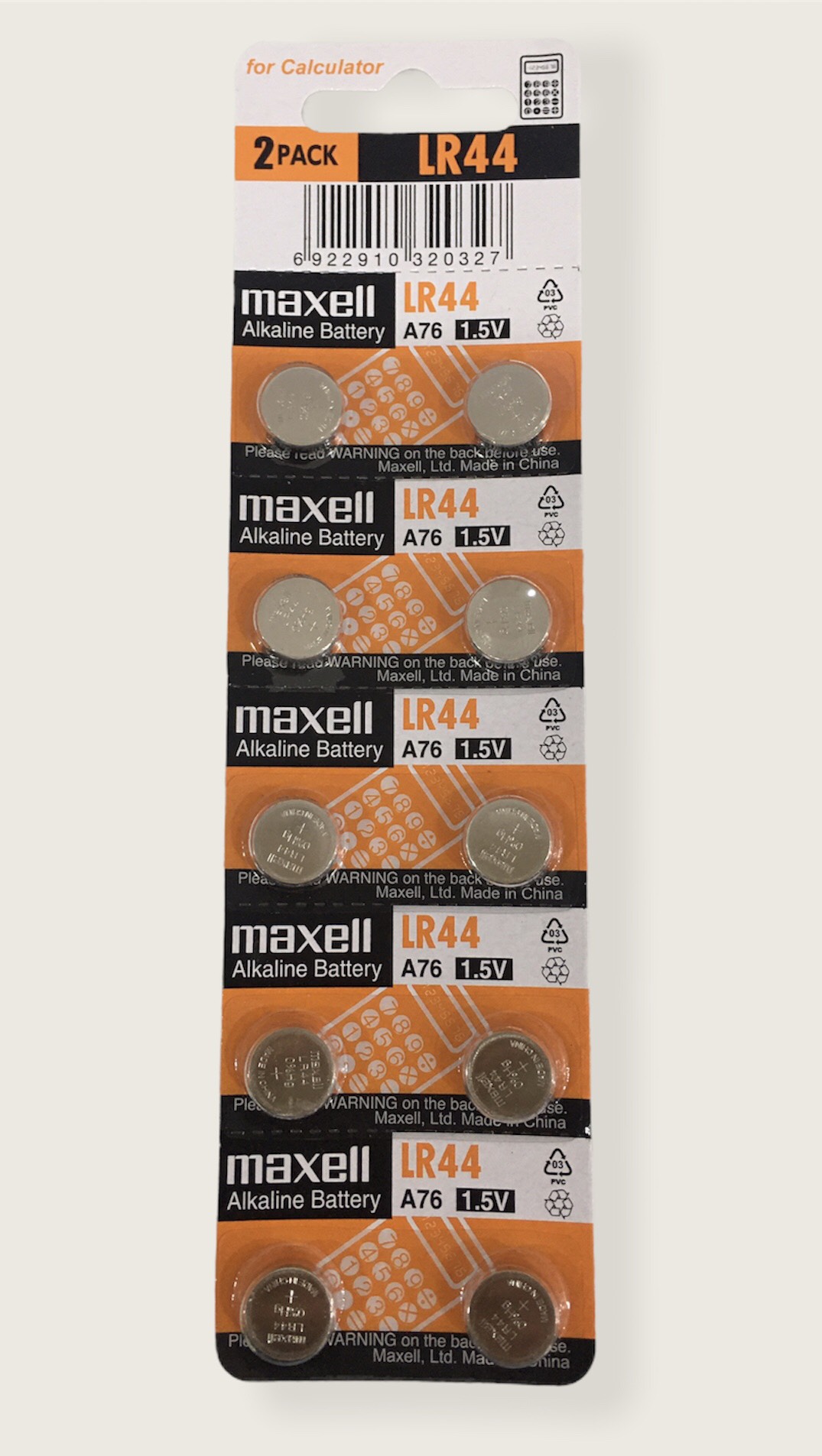 [HCM]Vỉ 10 viên  pin Maxell LR44 1.5V Nhật  Bản