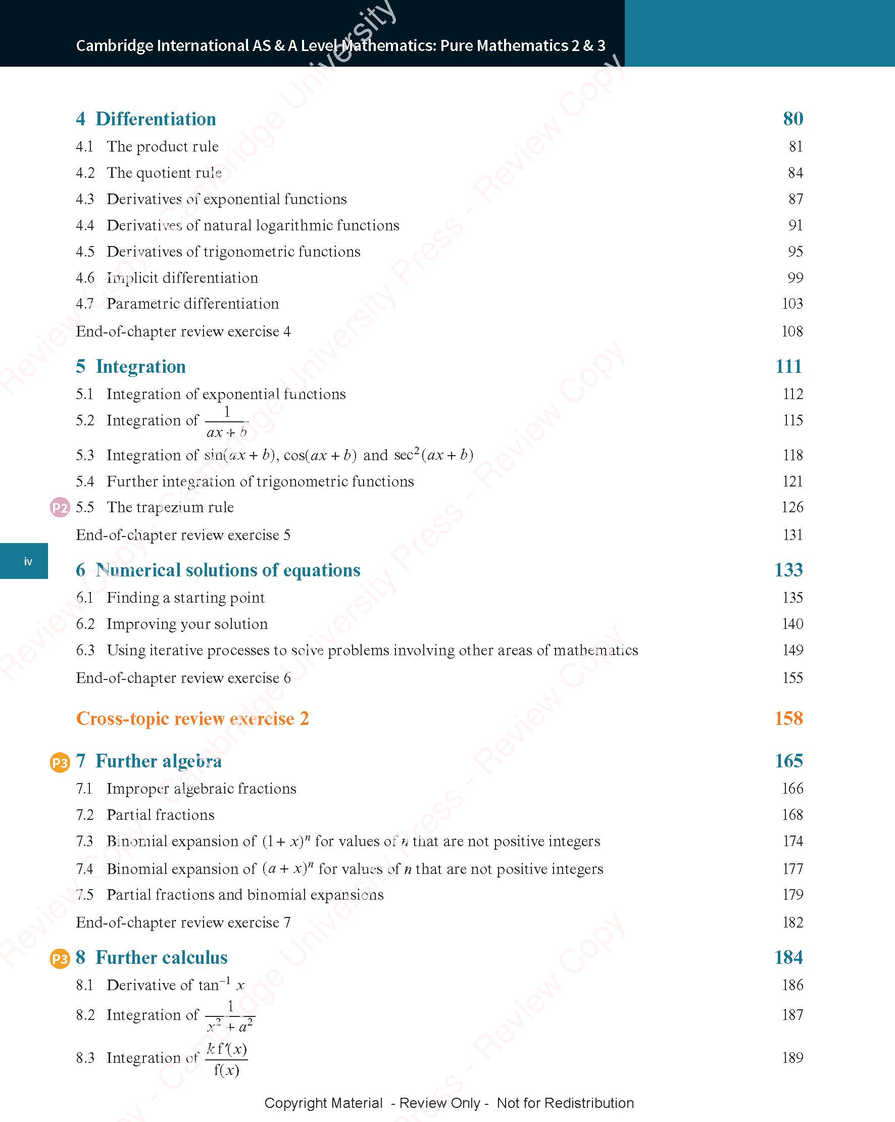 Cambridge International AS  A Level Mathematics Pure Mathematics 2  3 Coursebook (Sách màu)