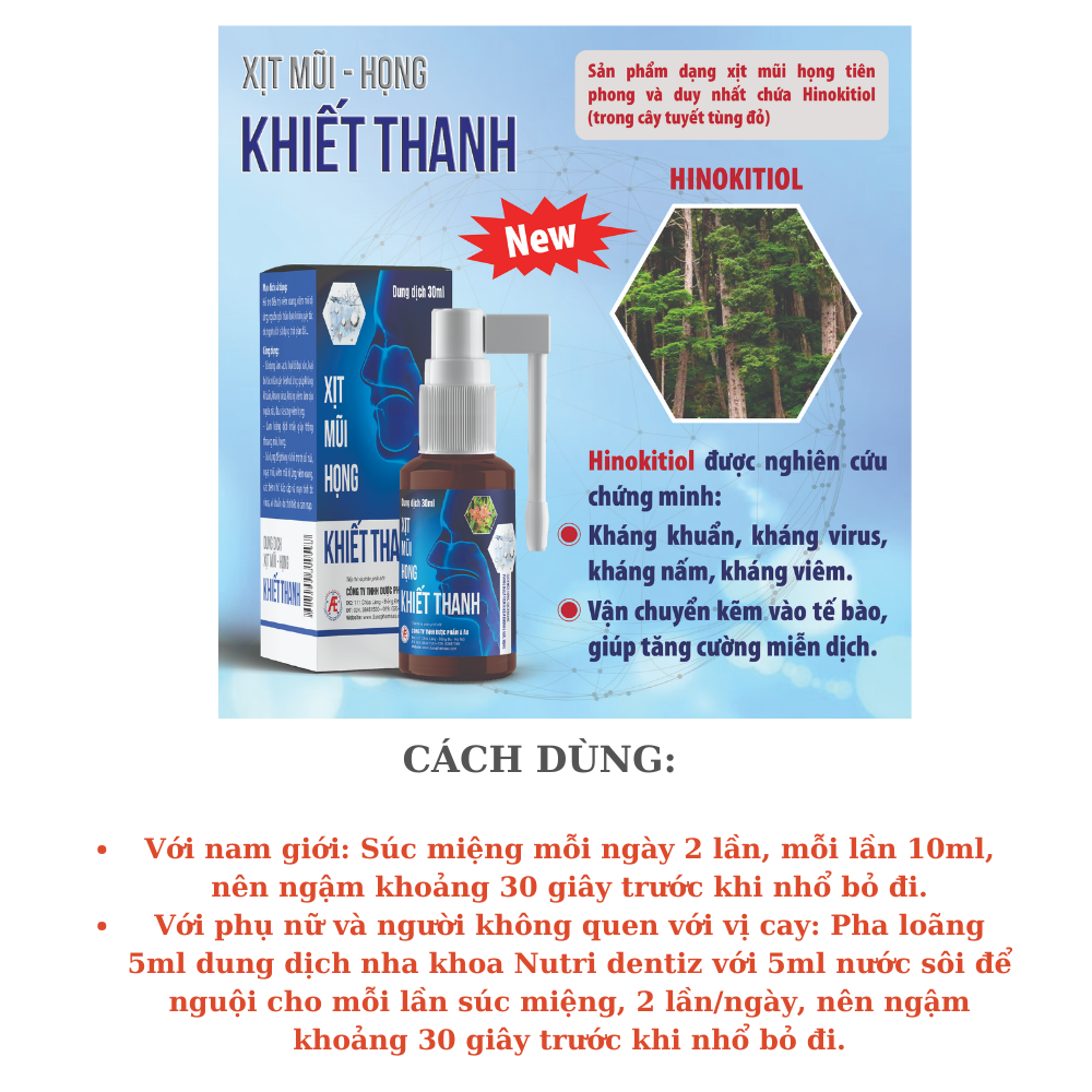 Xịt mũi họng Khiết Thanh 30ml
