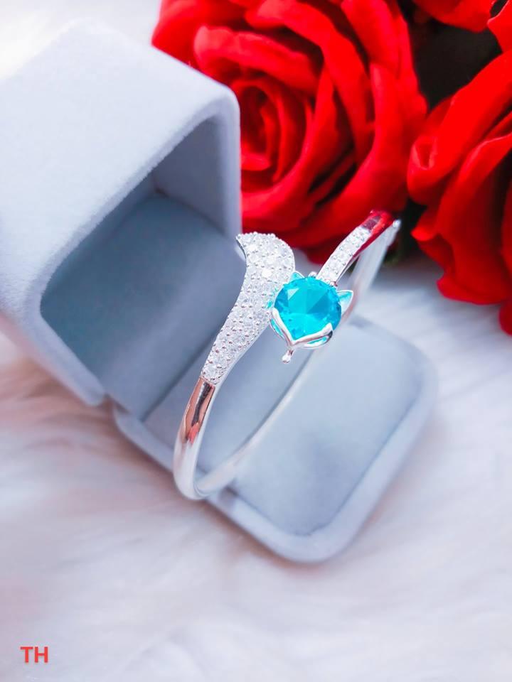 Vòng tay bạc hồ ly bản cứng siêu đẹp