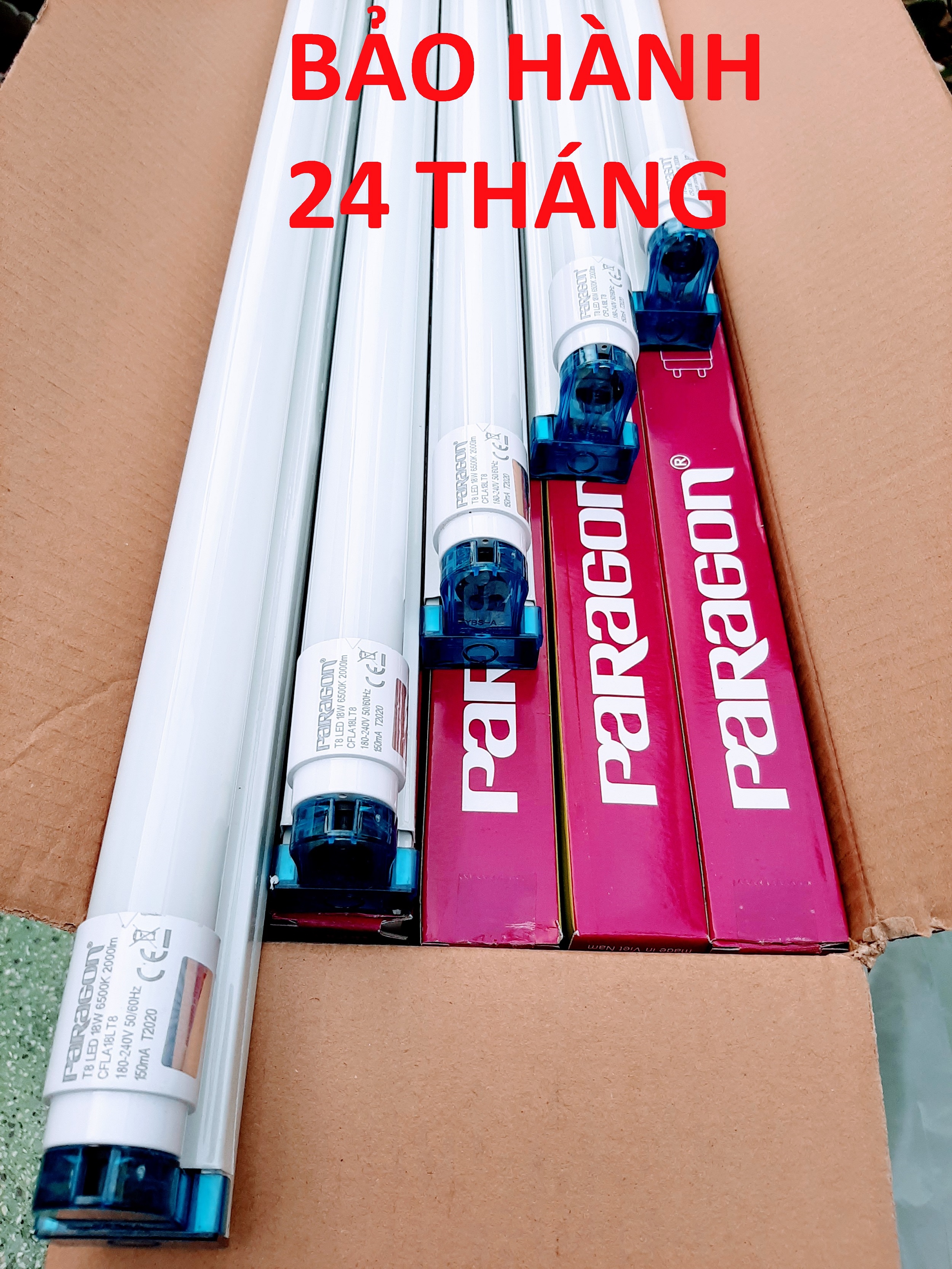 5 Bộ đèn Led tuýp 1m2 PARAGON ánh sáng trắng chính hãng, đèn Led 1.2m Paragon