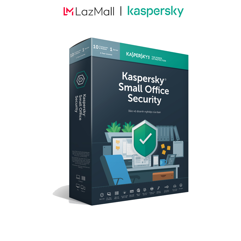 [Trả góp 0%]BOX Phần mềm diệt virus Kaspersky Small Office Security 10 PCs + 10 Mobile + 1 File Server KSOS10U- Hàng chính hãng