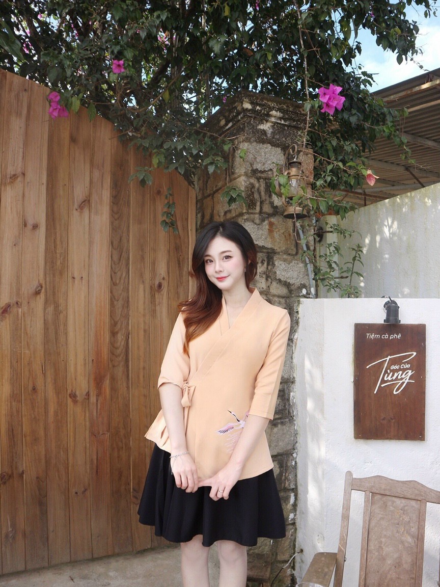 Set KIMONO cách tân thêu hạc