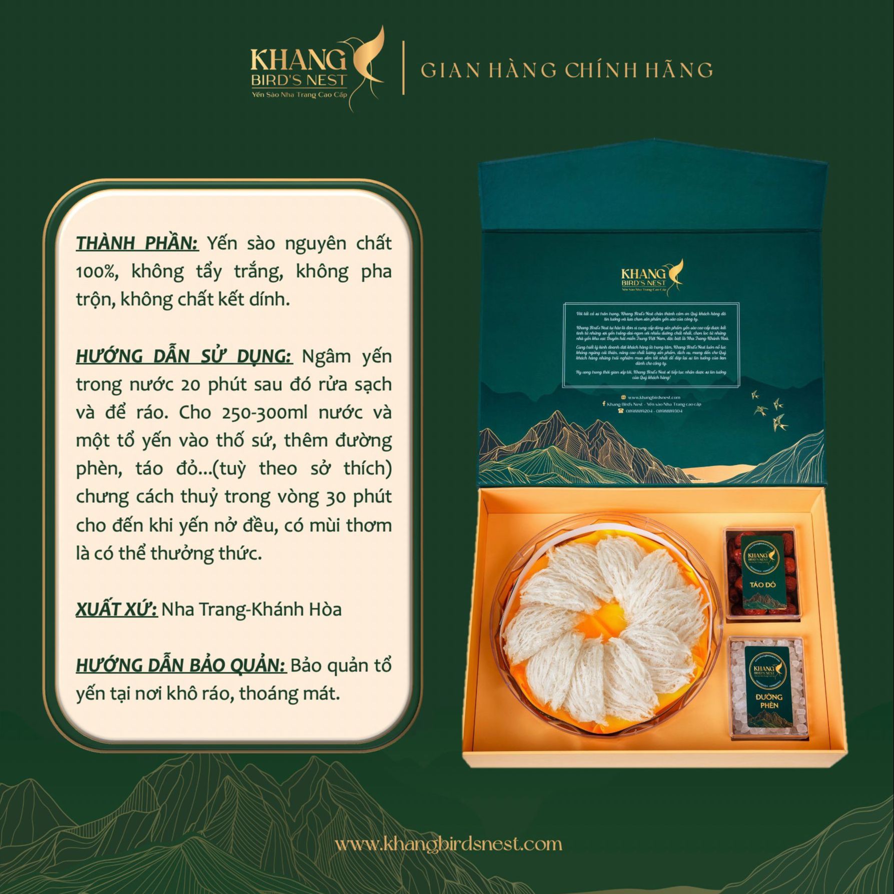 YẾN TINH CHẾ CAO CẤP KHANG