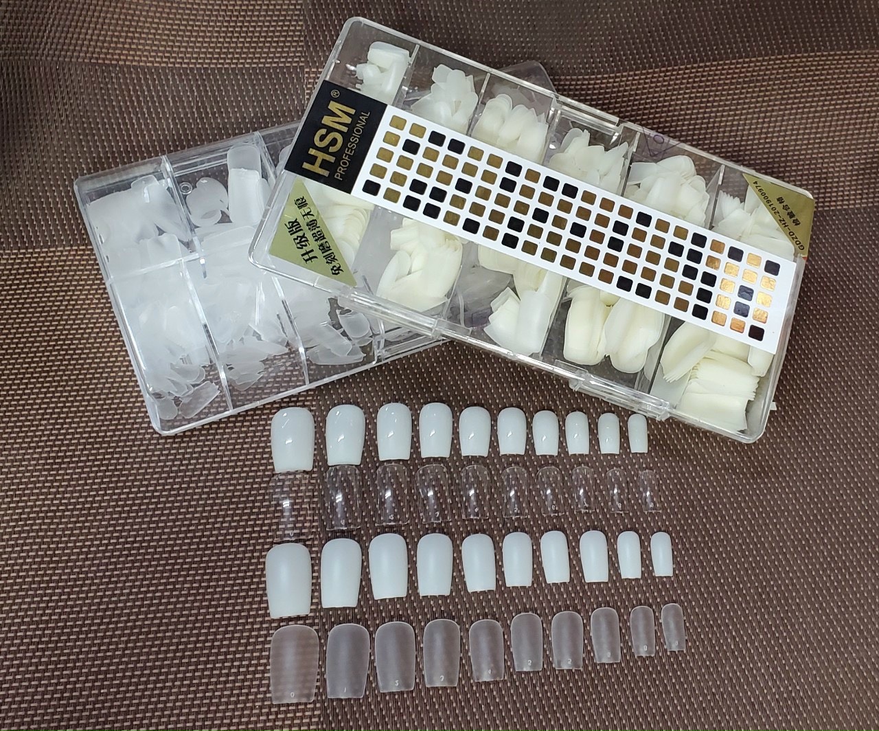Móng úp hsm nhám phom vuông ngắn mềm dẻo - lẻ 1 hộp