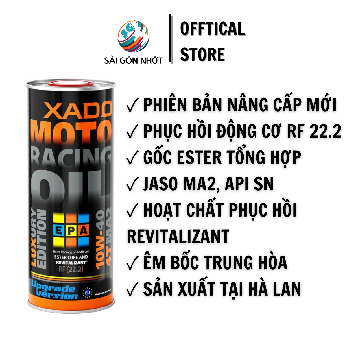 [BẢN V3 2022] Dầu nhớt Tổng Hợp Xado Racing 4T 10w40 1L