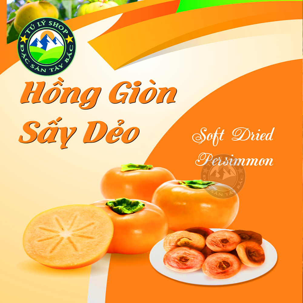 Hồng Giòn Sấy Dẻo Mộc Châu 200g (Hồng Sạch VietGap - Đặc Sản Mộc Châu)