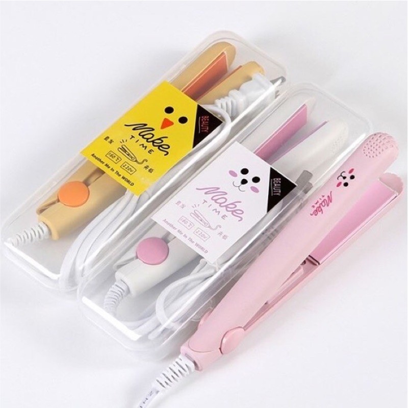 Máy là tóc mini make time, máy uốn tóc, máy duỗi tóc mini mẫu mới Make Time