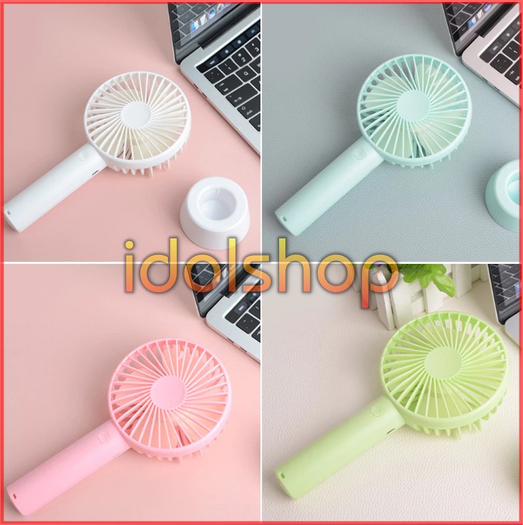 QUẠT MINI TÍCH ĐIỆN CẦM TAY CÓ ĐẾ N9 (Kèm pin sạc + cáp sạc)
