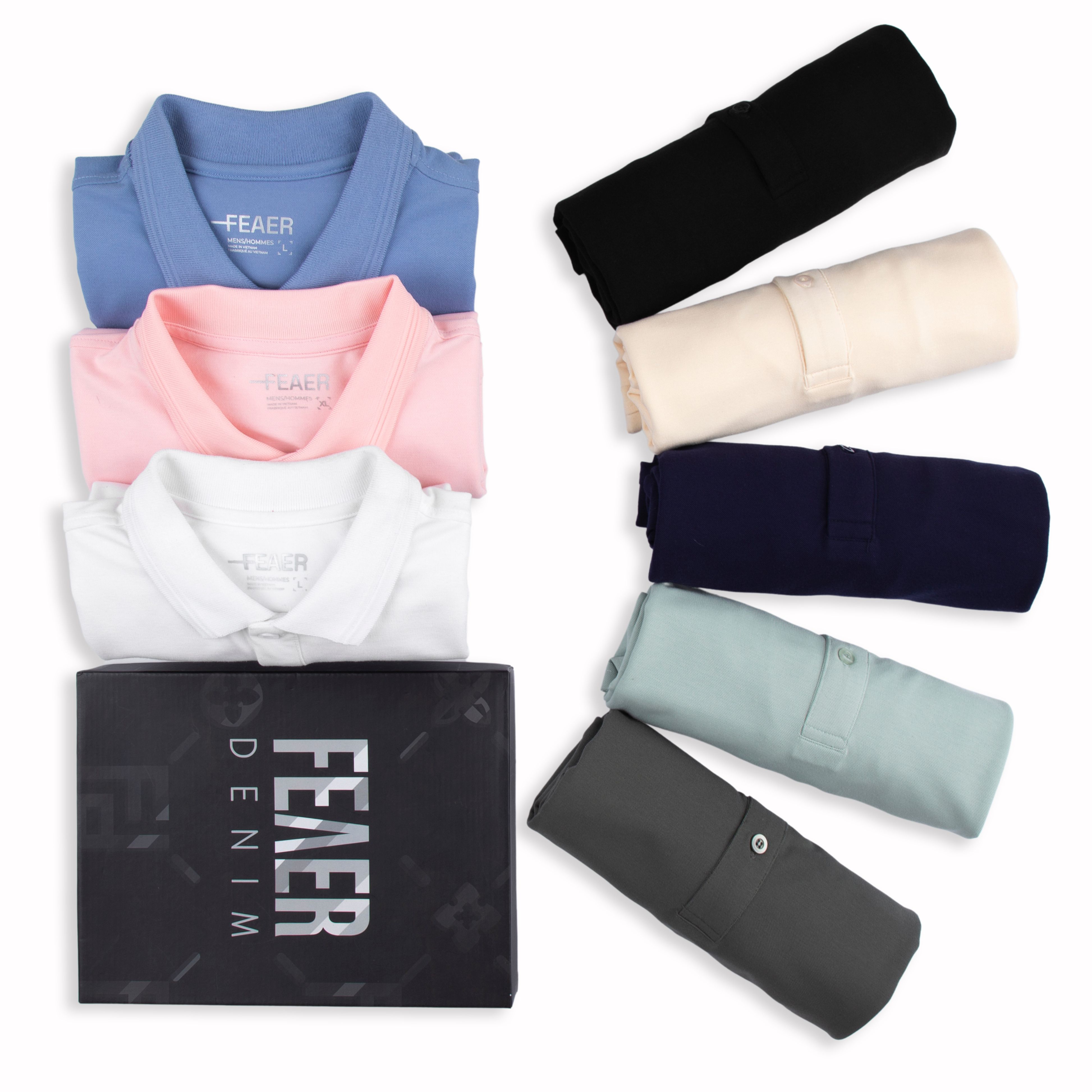 Áo polo nam FEAER chất cotton trơn Basic