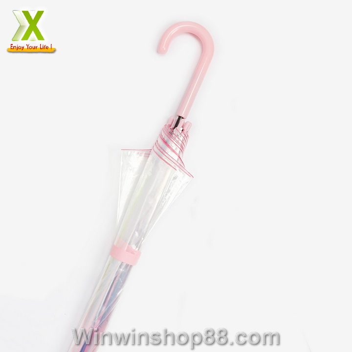 Dù trong suốt đi mưa màu hồng