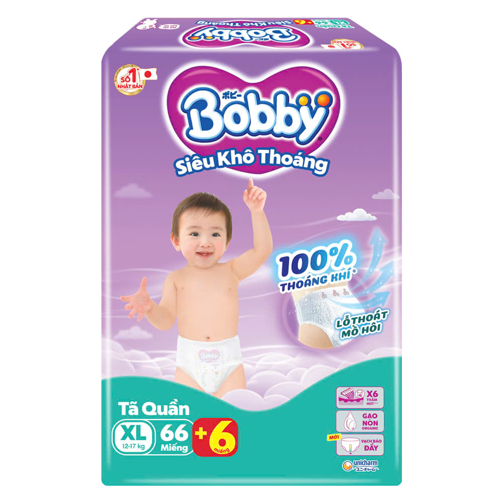 Bobby Diapers and Pants Size M76/L68/Xl66/Xxl60