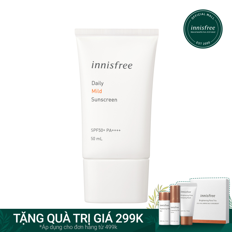 Kem chống nắng hằng ngày dịu nhẹ innisfree Daily Mild Sunscreen 50ml nhập khẩu