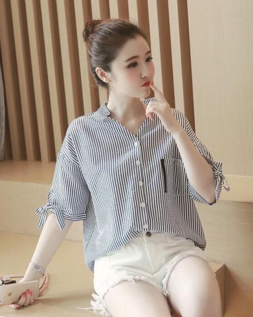 [HCM]Áo sơ mi sọc esla xinh xắn