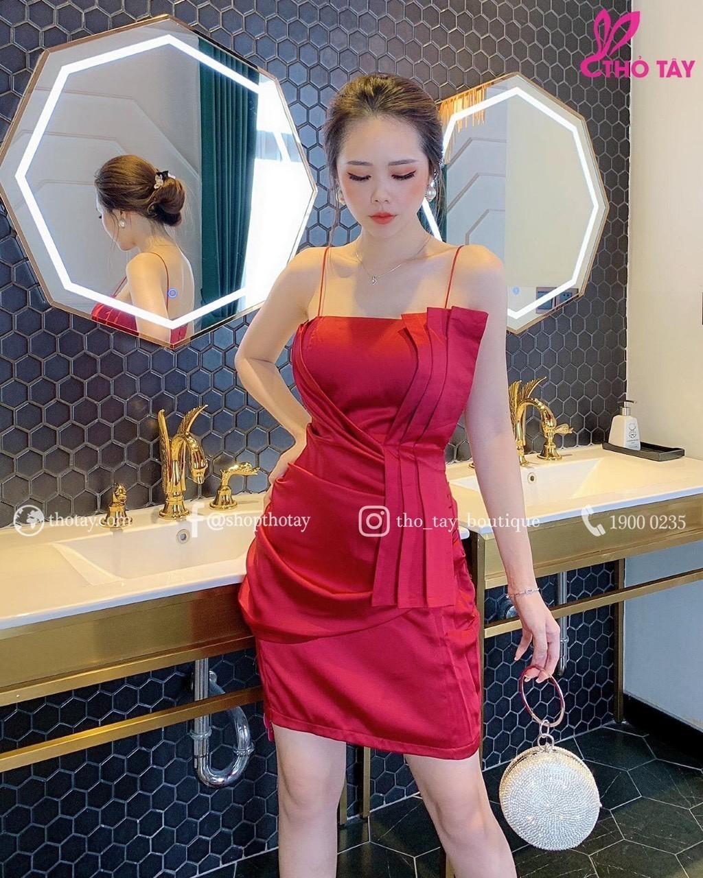 Đầm 2 dây phi lụa-qh