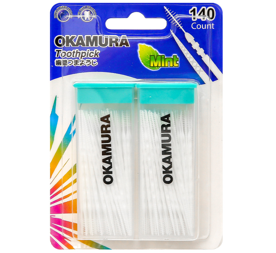 TĂM NHỰA XỈA RĂNG OKAMURA (HỘP 140 CÂY)