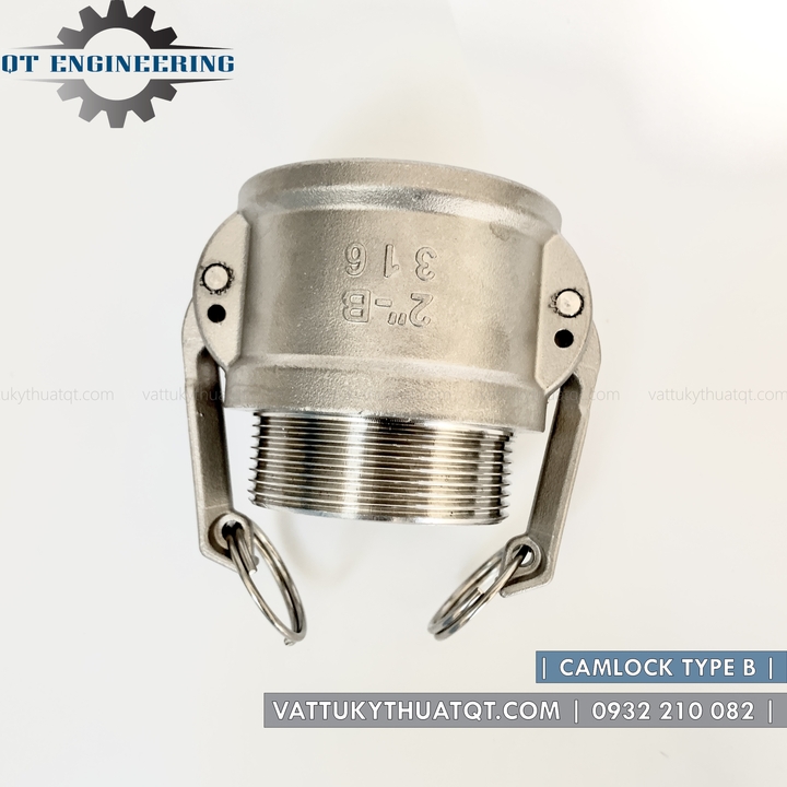 Khớp nối nhanh Camlock INOX 304 Kiểu B | DN65,DN80 (phi 76,90) [VATTUKYTHUATQT.COM]