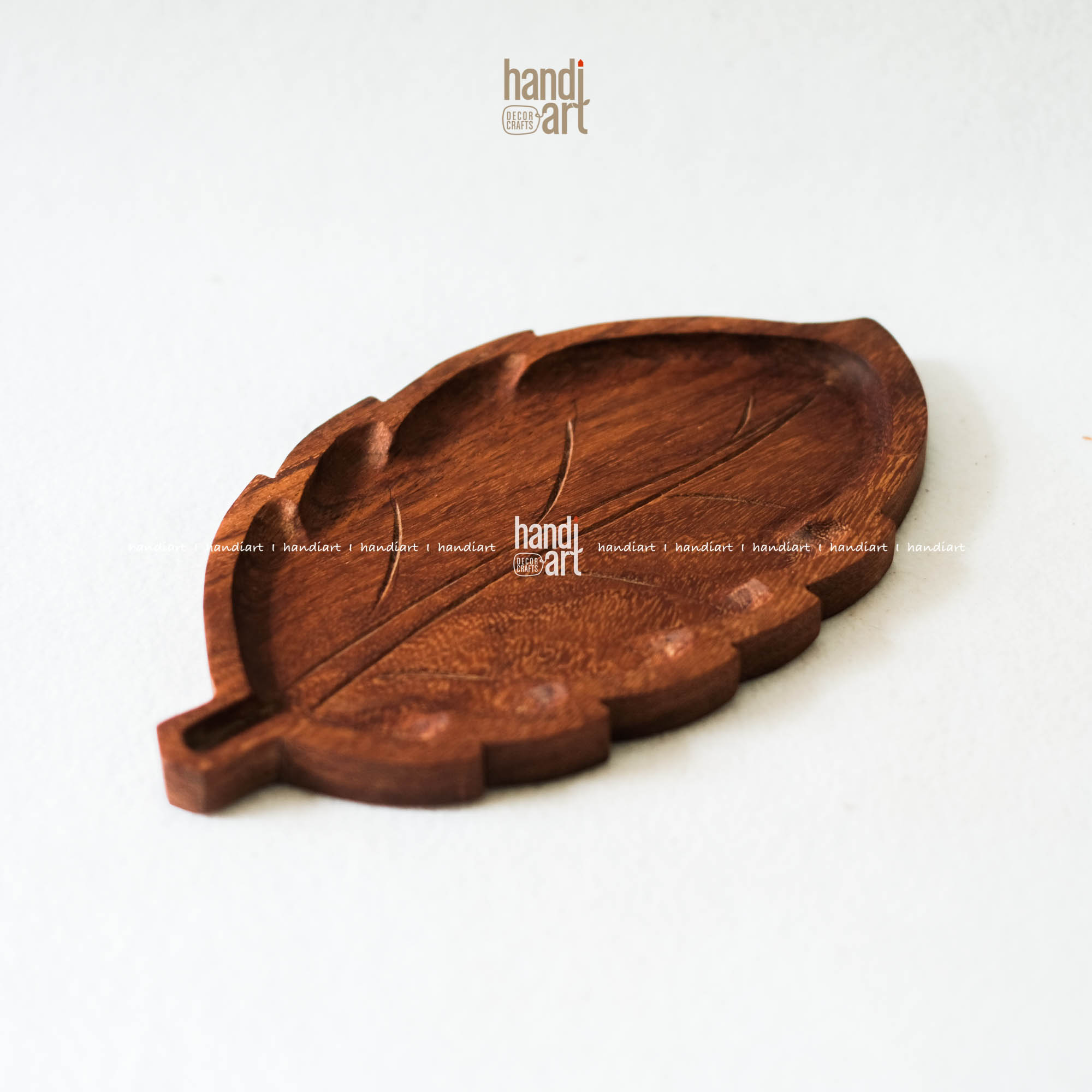 Tray red wood leaf pattern, wooden tray handmade
