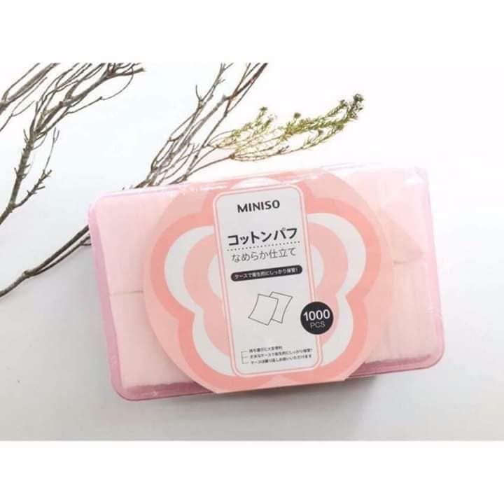Bông tẩy trang Miniso Nhật Bản 1000 miếng