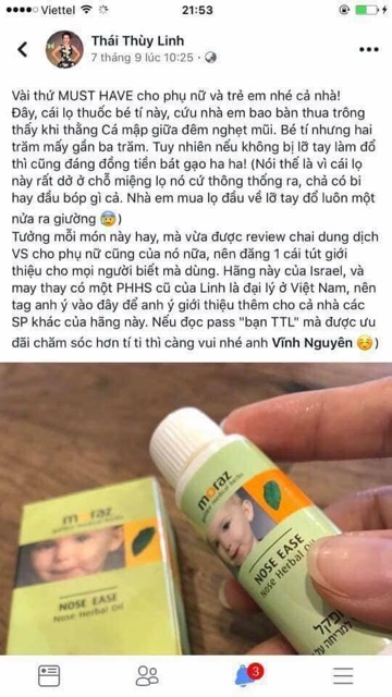 Dầu Mũi Moraz Nose Ease